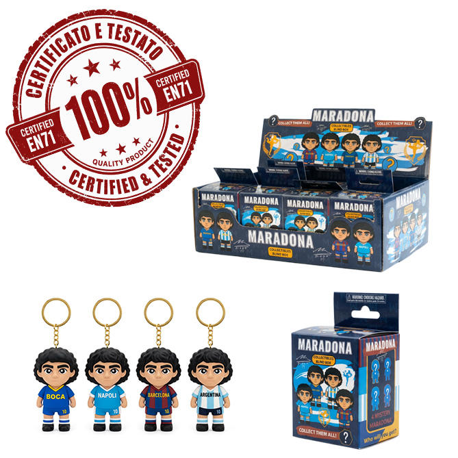 MARADONA Portachiavi 6cm (In blind box x cm) In espo da 12pz 4ass…x12…x144
